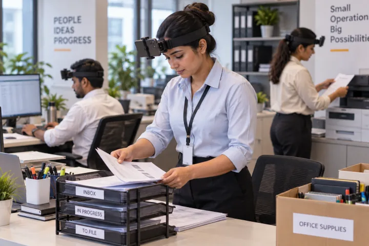 Offices & Professional Workspaces task being recorded with a head-mounted camera
